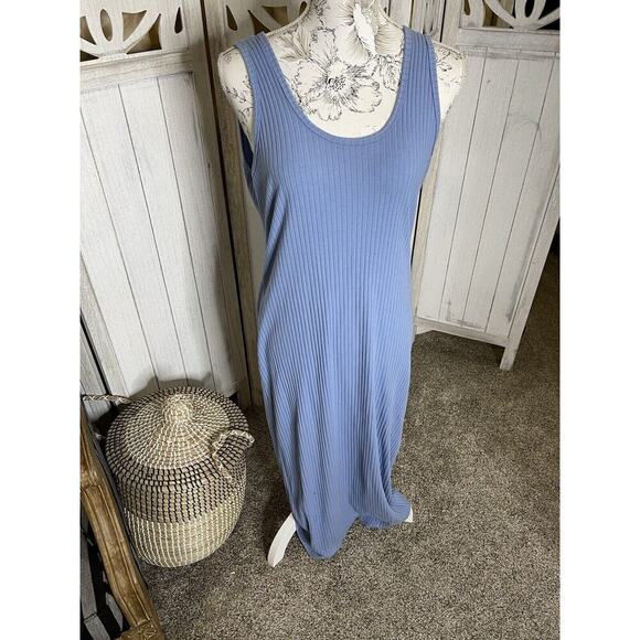 American Eagle Maxi Dress Baby Blue Bodycon Sleeveless Size Large - Picture 1 of 6